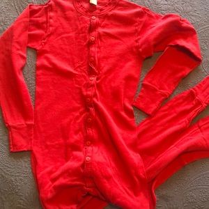 Red union suit! (One piece long underwear) unisex